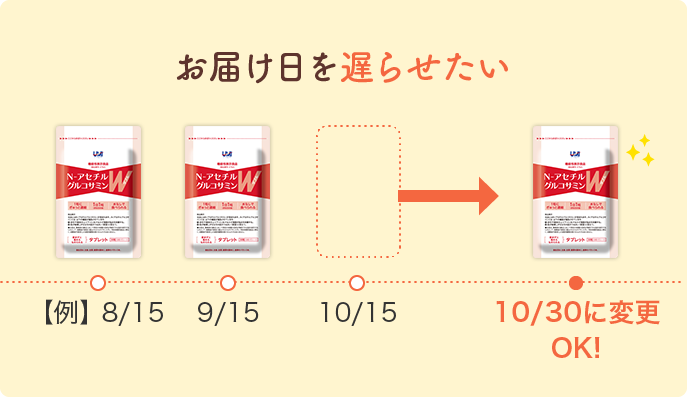 お届け日を遅らせたい